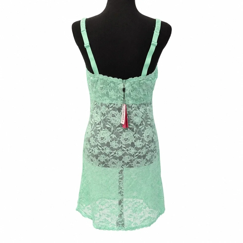 Cosabella Curvy M NSN Foxie Chemise Ghana‎ Green Floral Lace NEVER2703 MSRP $150
